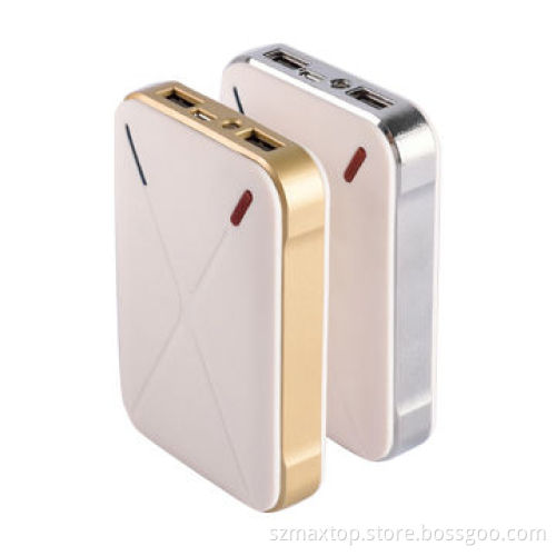 Portable mobile phone power bank, 10400mAh (2600x4) rubber oil, with LED light, CE, FCC, RoHS